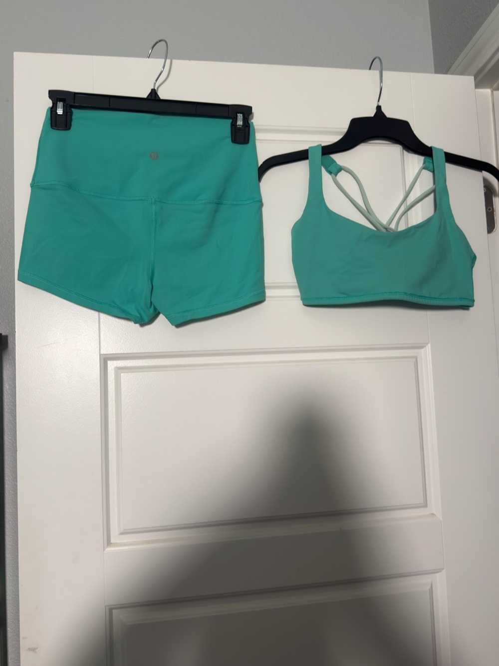 lululemon athletica Teal Sports Bra and Shorts Set